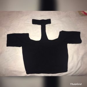 Black Choker Crop Top